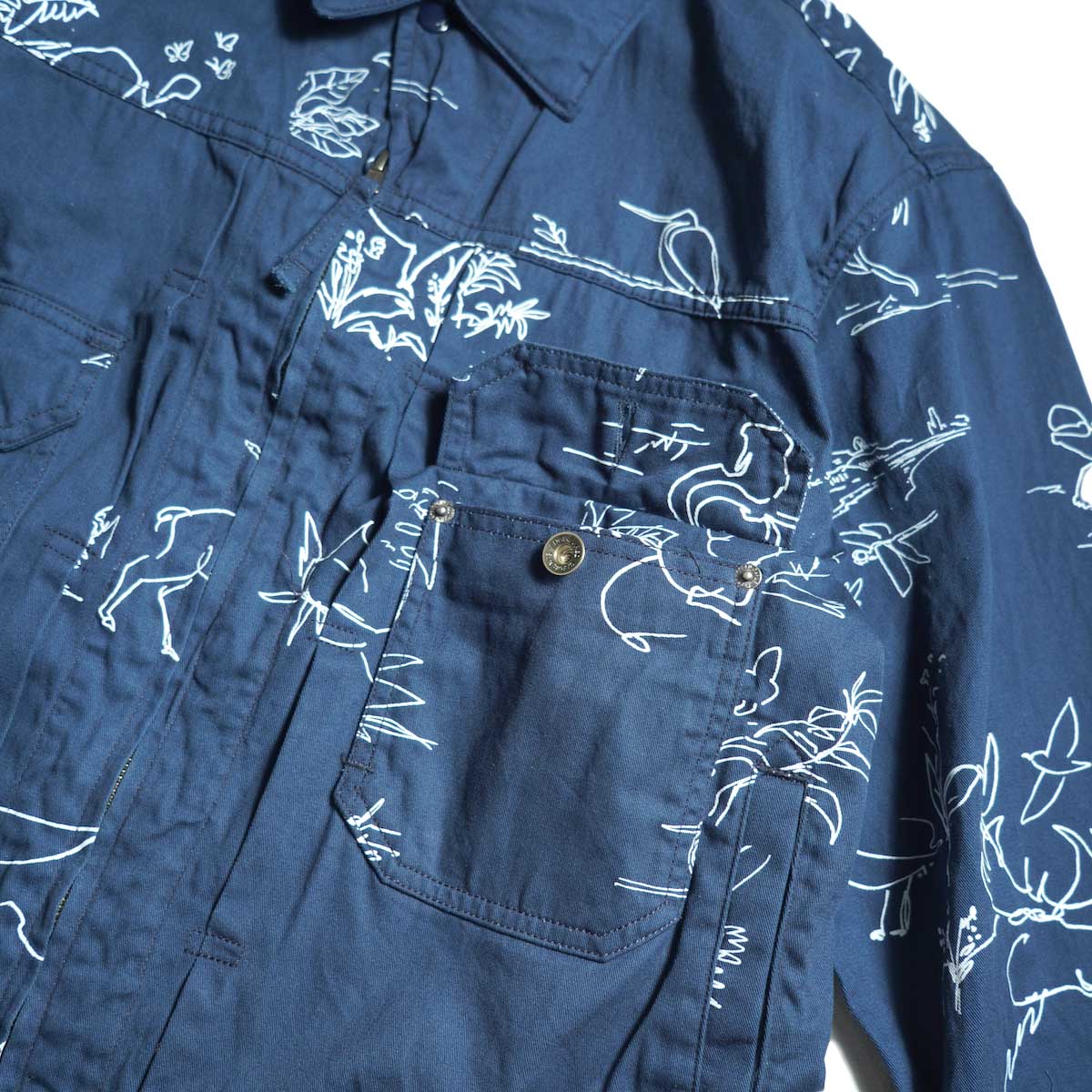 Engineered Garments / Trucker Jacket - Animal Print Flat Twl