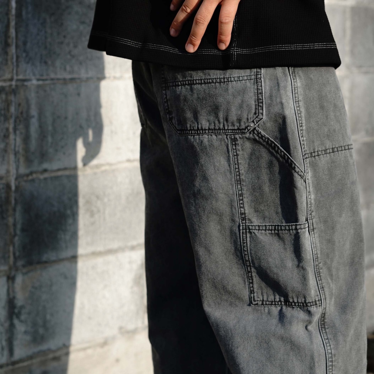 F-LAGSTUF-F / FADE DOUBLE KNEE PANTS (Black)