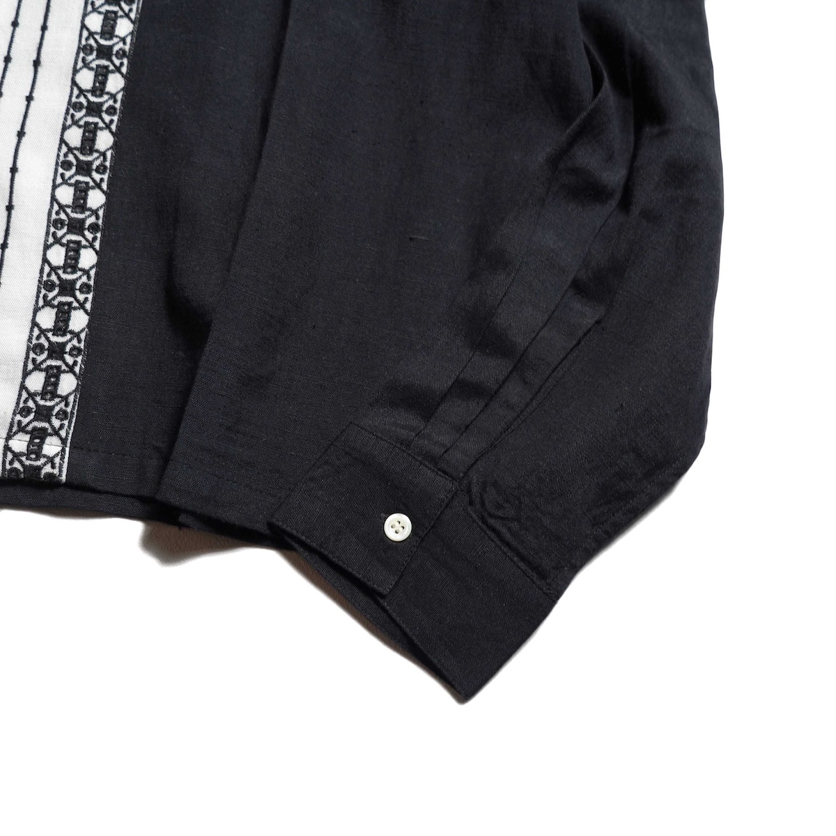 F-LAGSTUF-F / EMBROIDERY STRIPE L/S SHIRTS (Black)