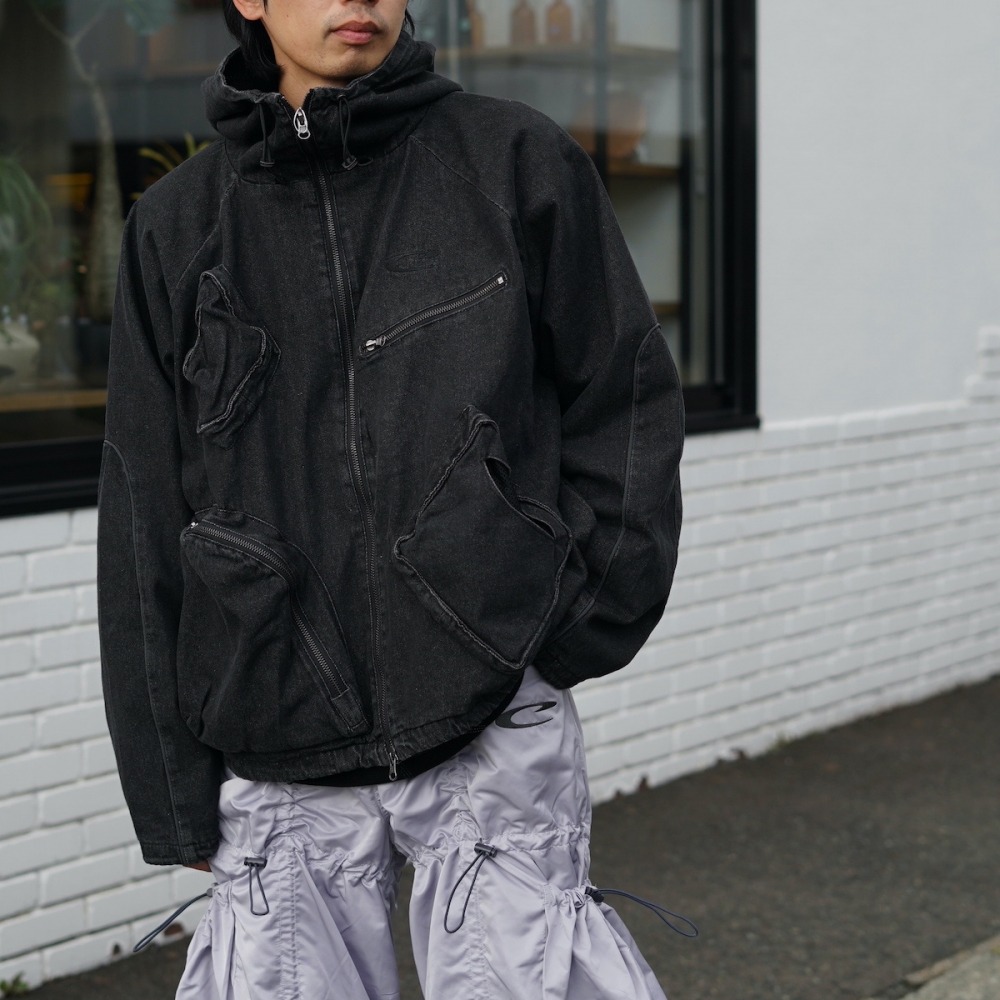 F-LAGSTUF-F / CPG RHOMBUS POCKET FADE DENIM JACKET (Black)