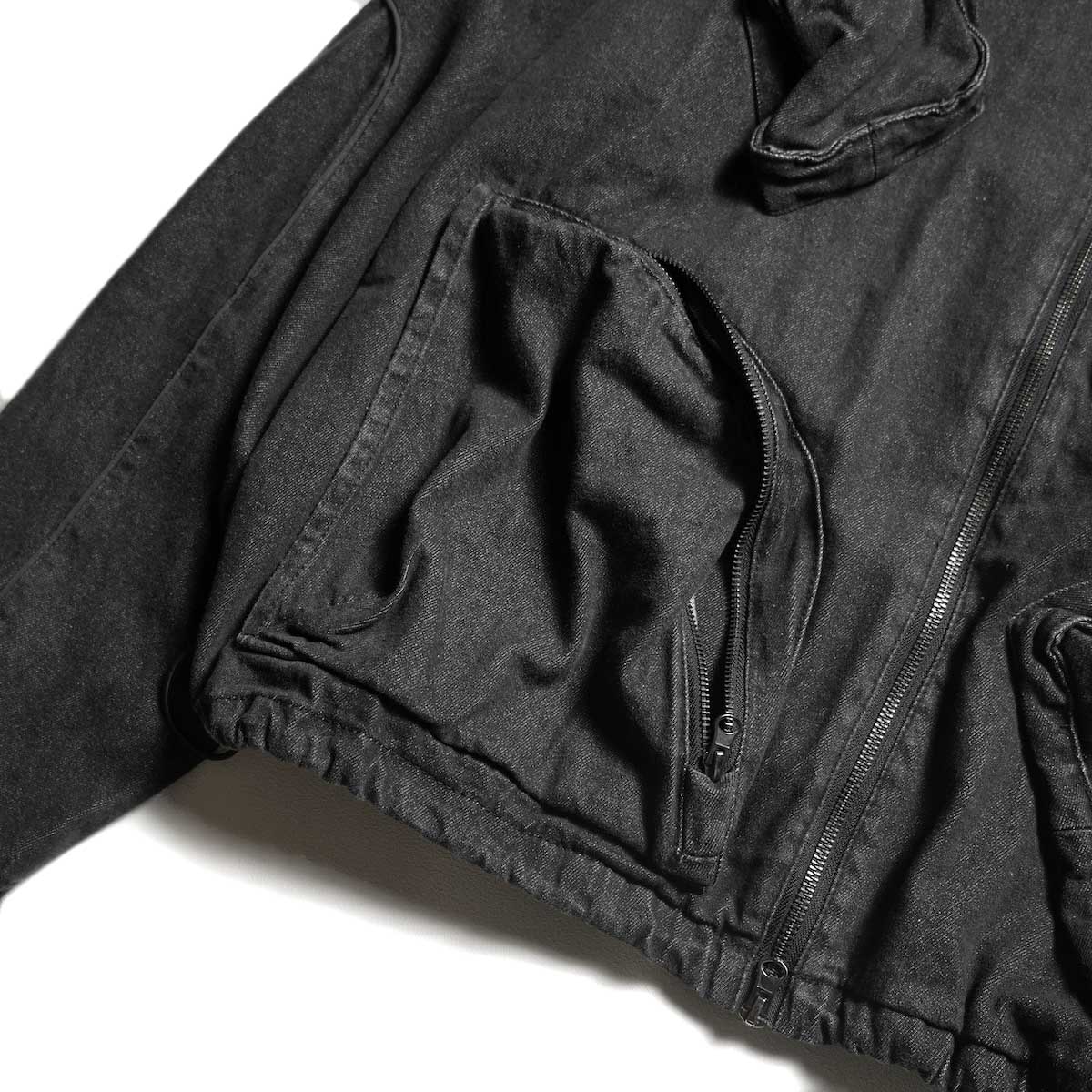 F-LAGSTUF-F / CPG RHOMBUS POCKET FADE DENIM JACKET (Black)