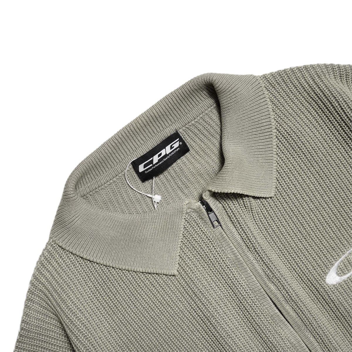 F-LAGSTUF-F / CPG FULL ZIP SS KNIT SHIRT (Beige) 襟元