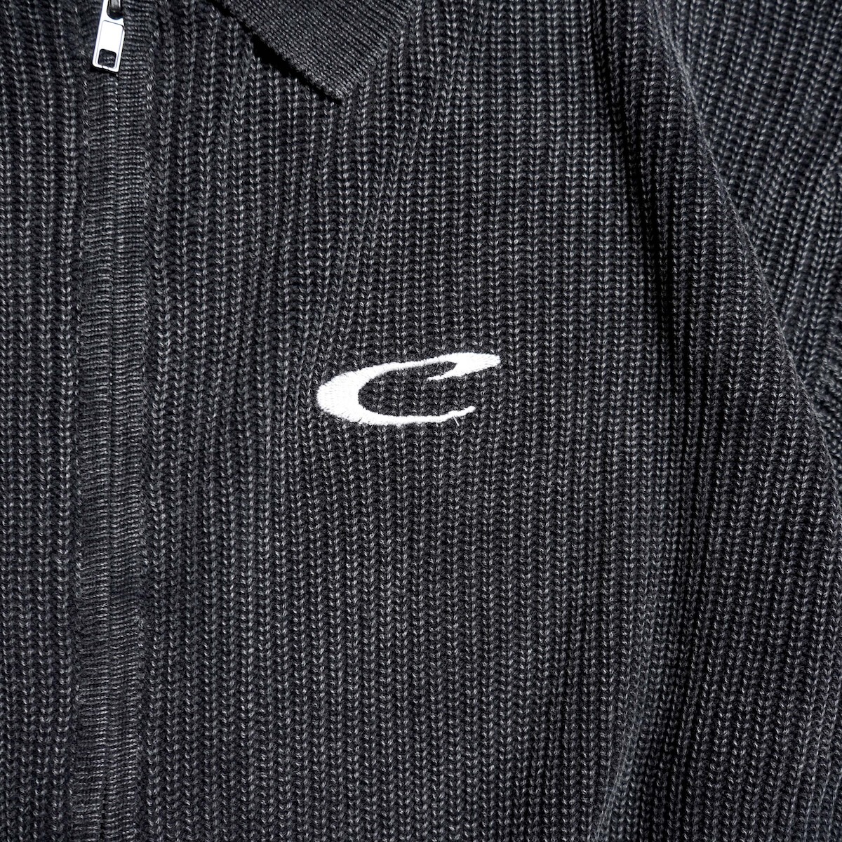 F-LAGSTUF-F / CPG FULL ZIP SS KNIT SHIRT (Black) 刺繍
