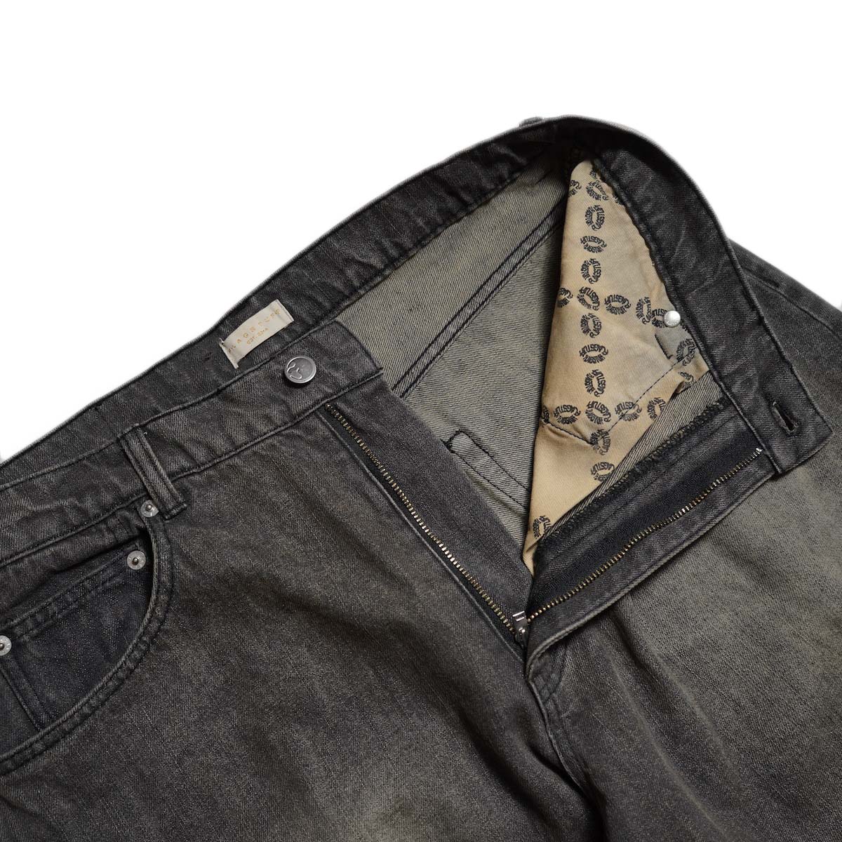 F-LAGSTUF-F / 5POCKET DENIM BAGGY TROUSER (Black) ファスナー