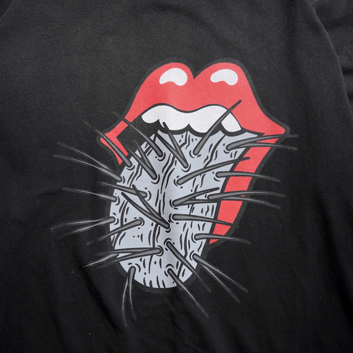 F-LAGSTUF-F / CACTUS TONGUE L/S T-SHIRT  - The Rolling Stones (Black) フロントプリント