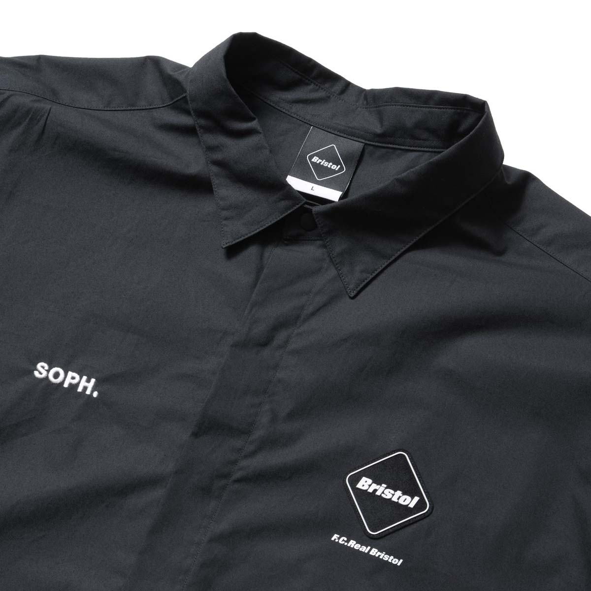 F.C.Real Bristol / AUTHENTIC FLY FRONT L/S SHIRT (Black)