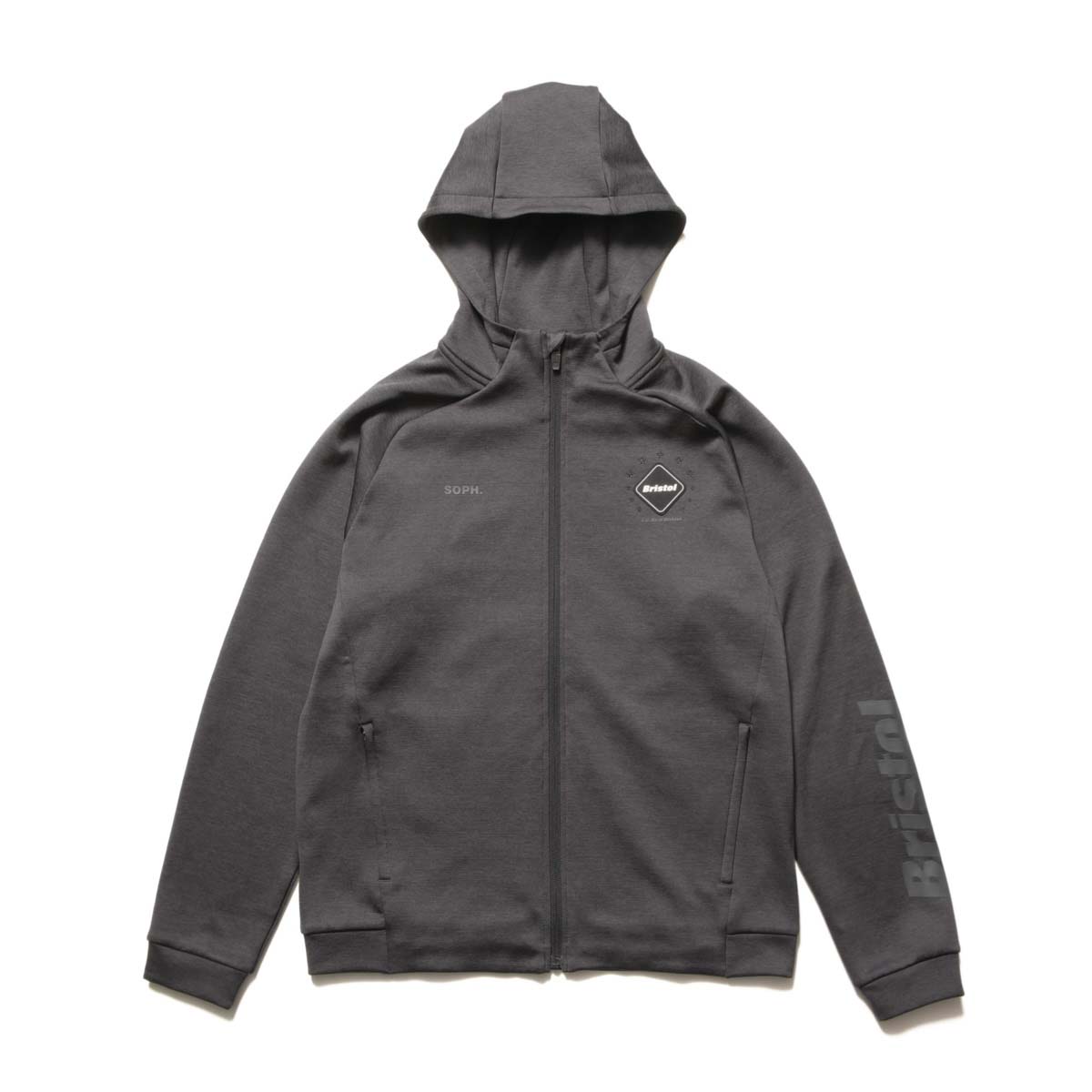 FCRB KNIT ZIP-UP HOODIE XL黒パーカースウェットブルゾン F.C.Real Bristol / QUARTER KNIT ESSENTIAL ZIP-UP HOODIE (Charcoal