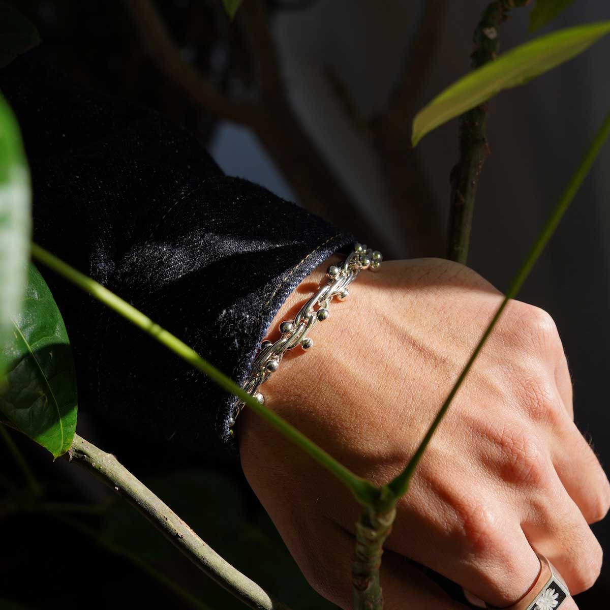 アクセサリー Silver Beaded Bracelet / Medium Silver Beaded Bracelet / シルバーブレスレット メキシコ