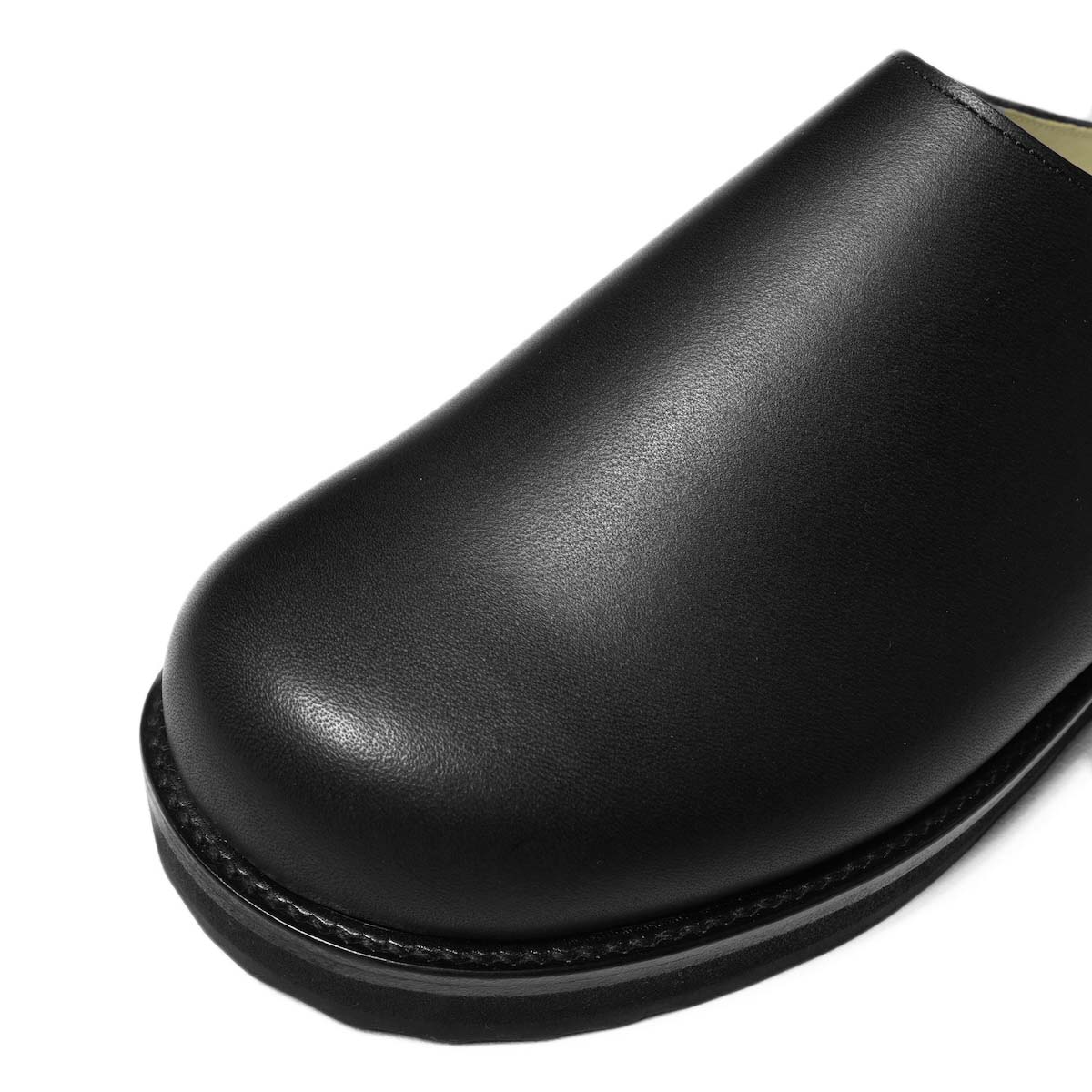 靴 foot the coacher LEATHER MULE (COMBI) foot the coacher / LEATHER MULE (Black)