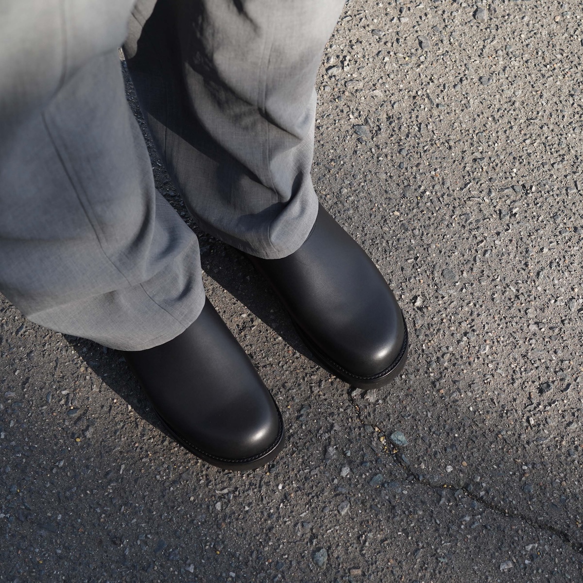 foot the coacher / LEATHER MULE (Black)