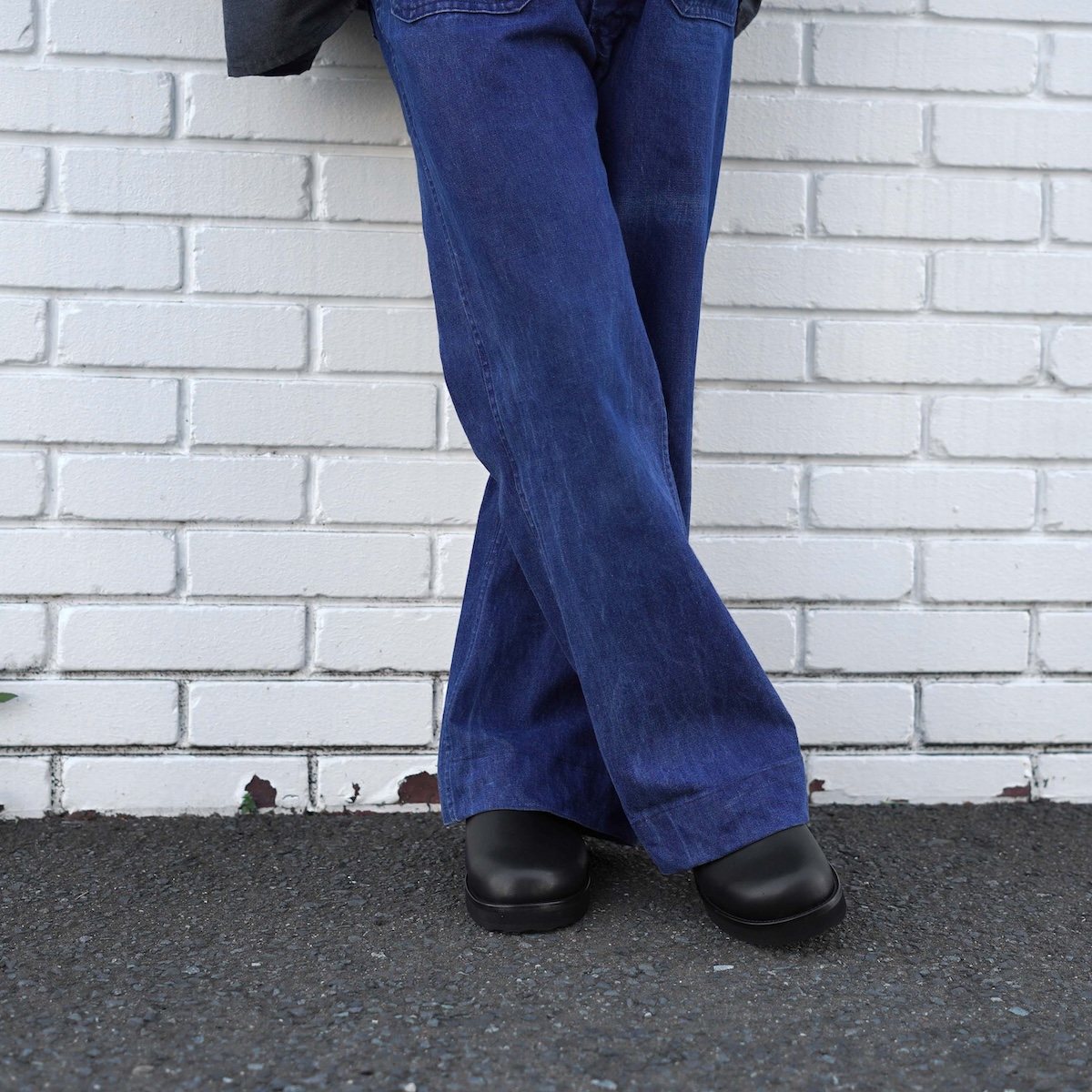 foot the coacher / LEATHER MULE (Black)