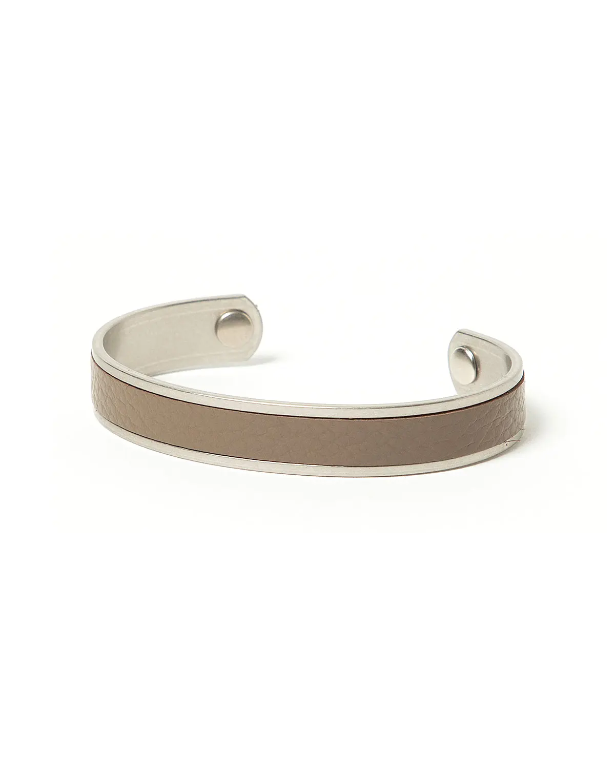 HOBO / BRACELET BRASS REGULAR with SHRINK LEATHER (Black , Grey Beige)