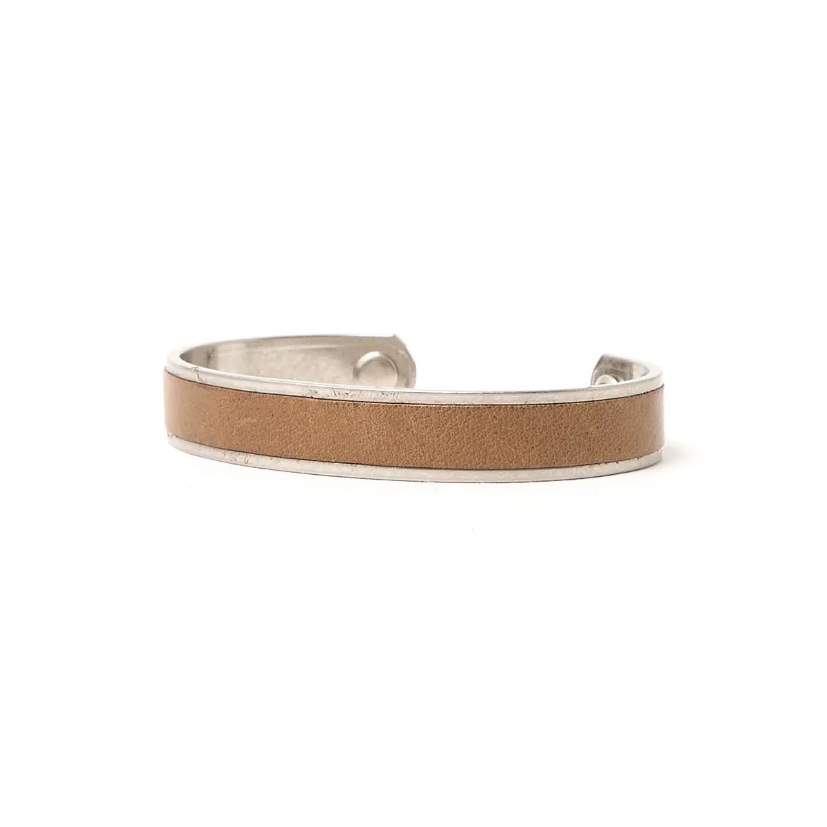 HOBO / BRASS BRACELET NARROW with HORSE LEATHER