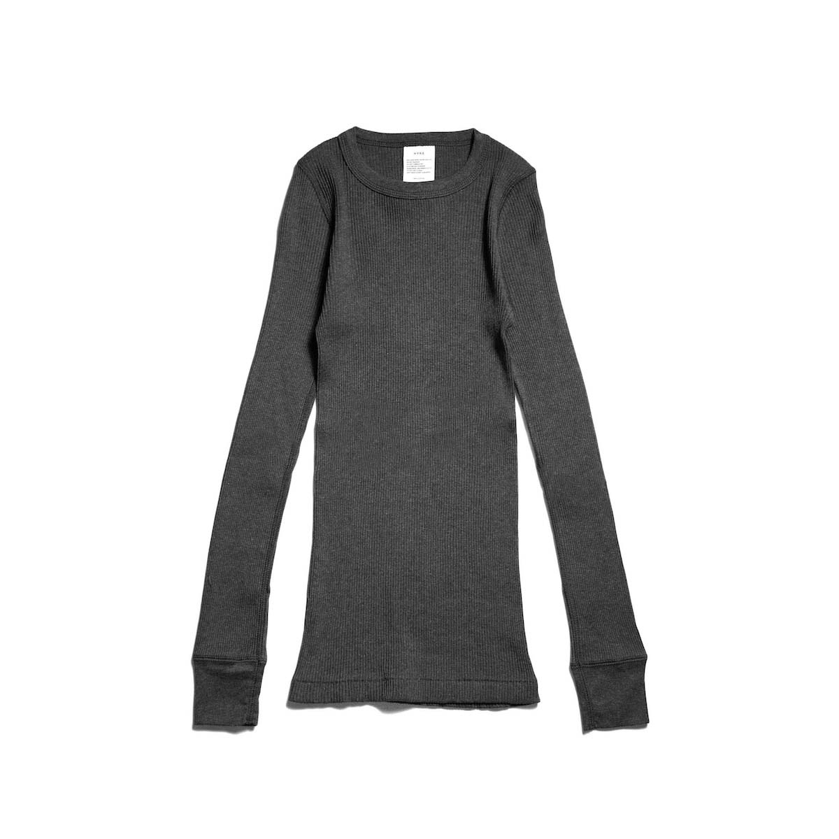 HYKE / LONG-SLV TEE (Charcoal) 正面