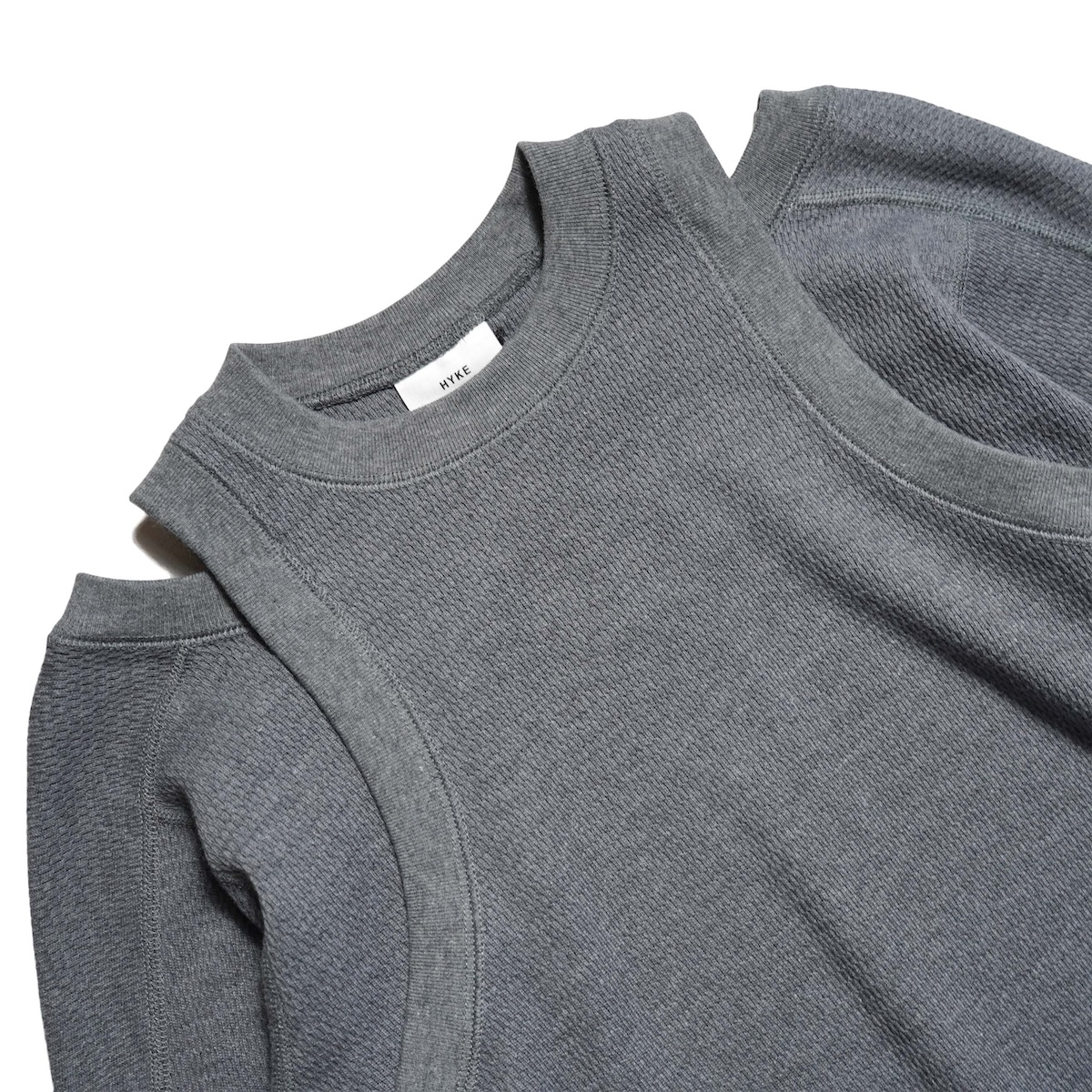 HYKE / THERMAL LAYERED SHIRT (Charcoal) ネック