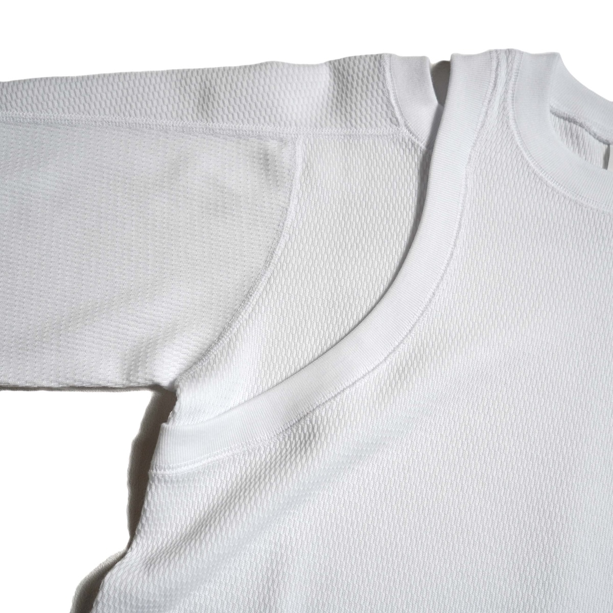 HYKE / THERMAL LAYERED SHIRT (White) 肩口
