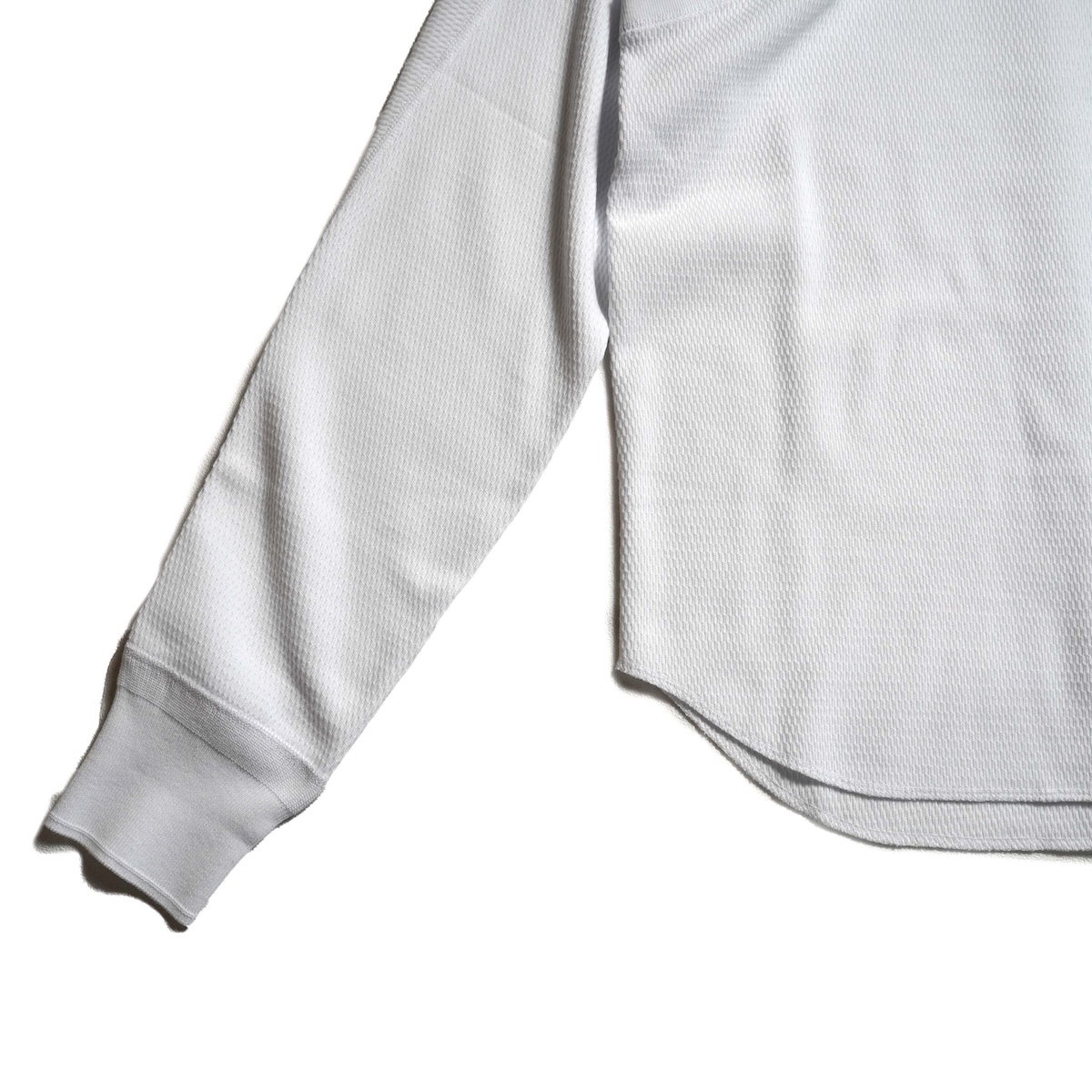 HYKE / THERMAL LAYERED SHIRT (White) 袖