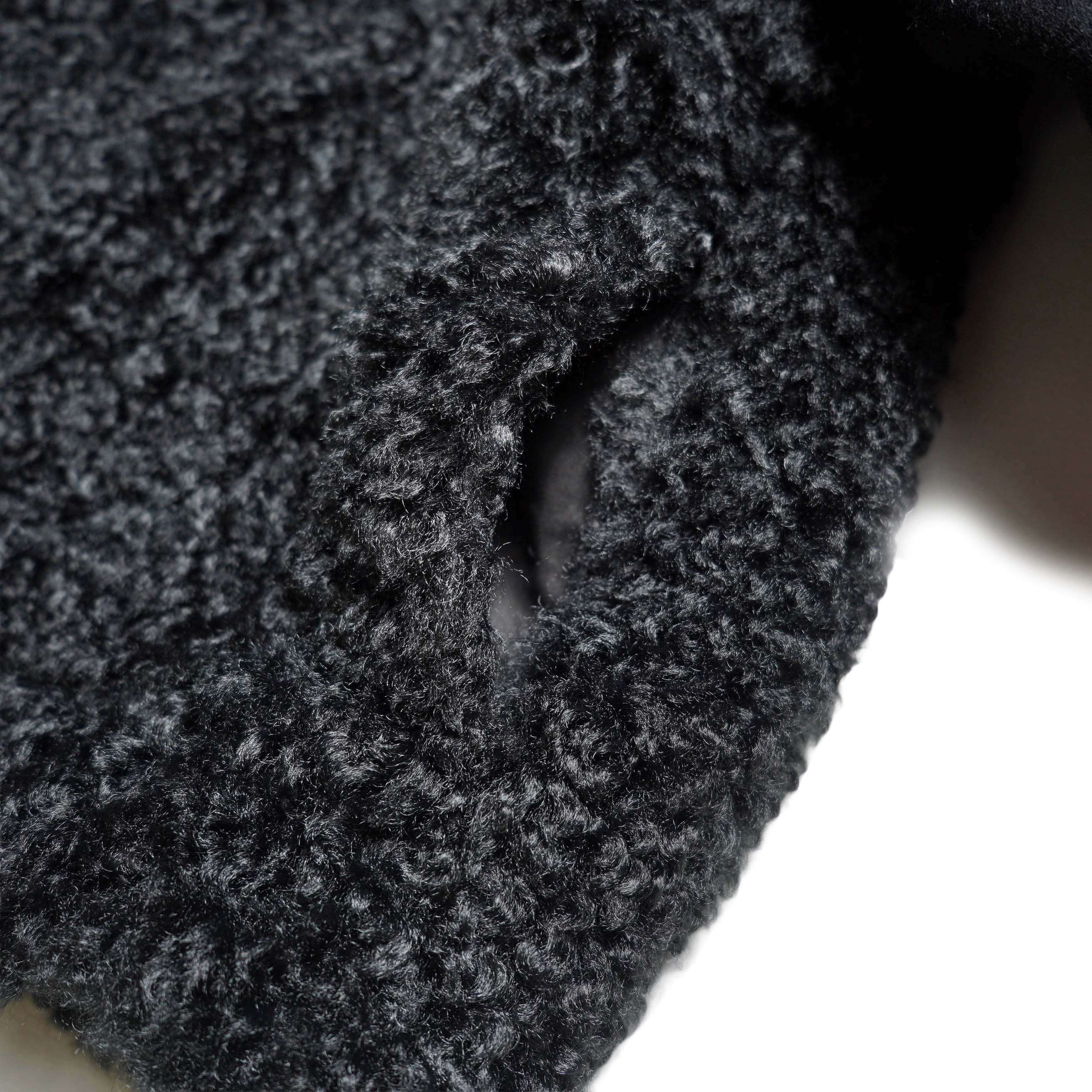 HYKE / DOUBLE FACE FAUX SHEARLING DUFFLE JACKET (Black) ポケット