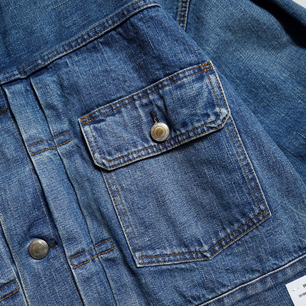 HYKE / BALLOON SLEEVE DENIM JACKET TYPE 2 (Used Wash Blue)  ポケット