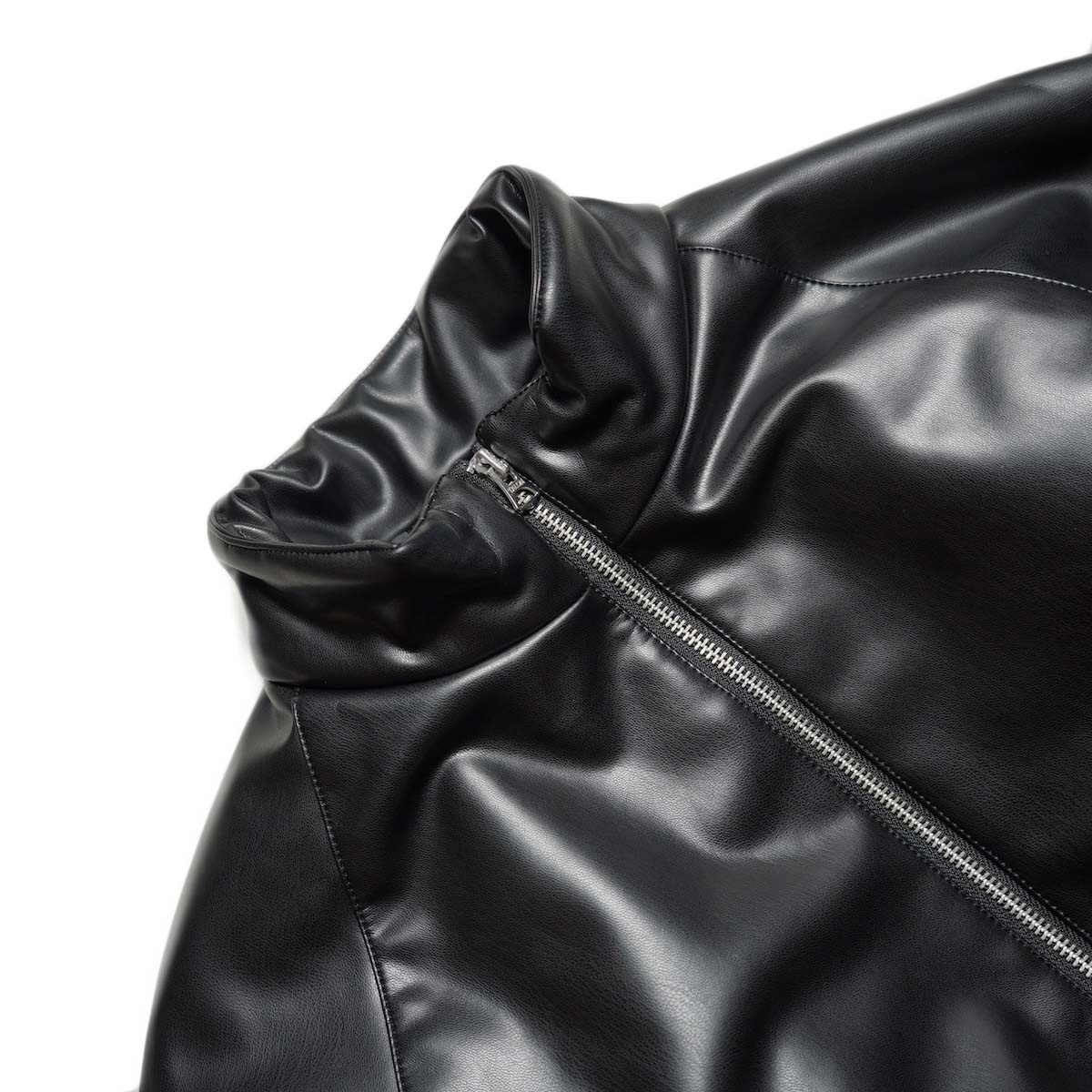 HYKE / FAUX LEATHER JACKET (Black)