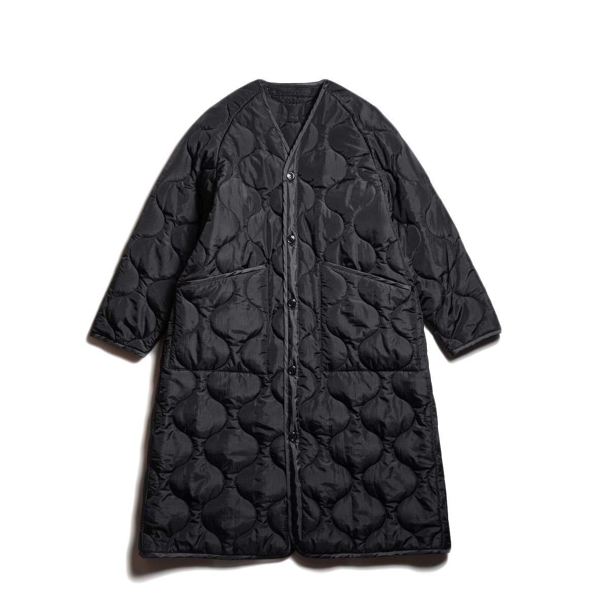 HYKE / QUILTED LINER COAT (Black)