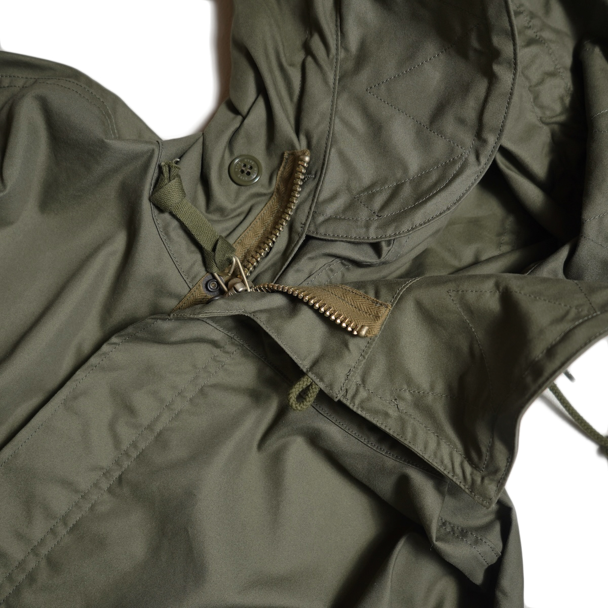 HYKE / N/C TYPE M-48 FIELD COAT (Olive Drab) ファスナー