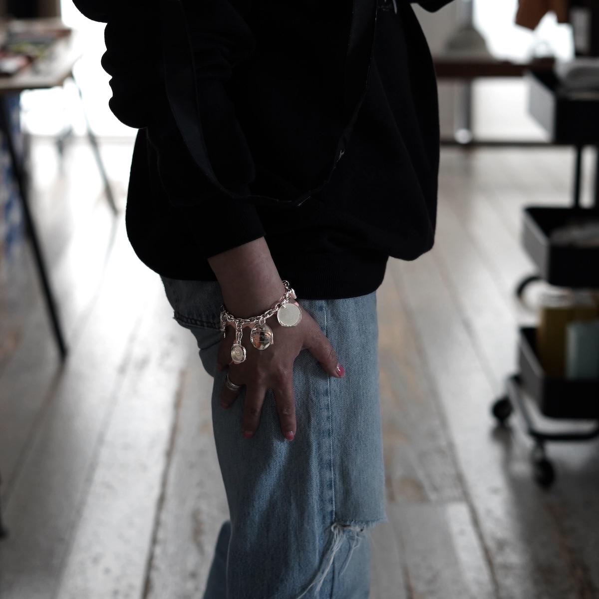 HYKE × END CUSTOM JEWELLERS / MULTI CHARM BRACELET (Silver)