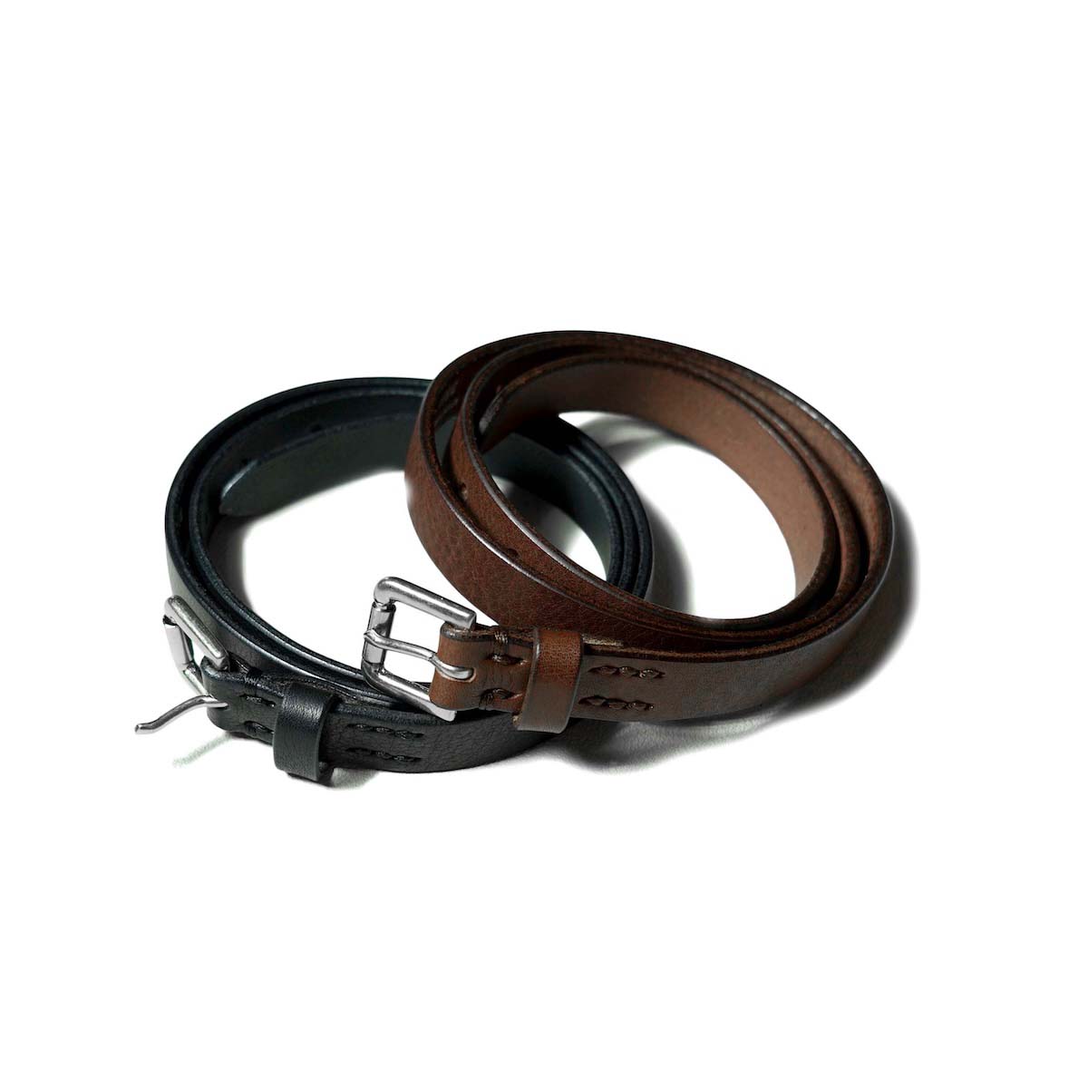 HYKE / LEATHER BELT (Brown/Black)