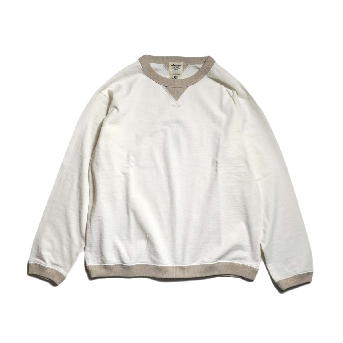 Jackman / Dotsume Rib LS T-shirt (Off White×DB)