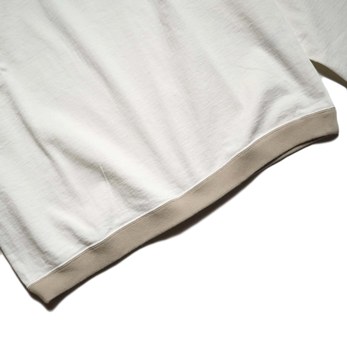 Jackman / Dotsume Rib LS T-shirt (Off White×DB) 裾
