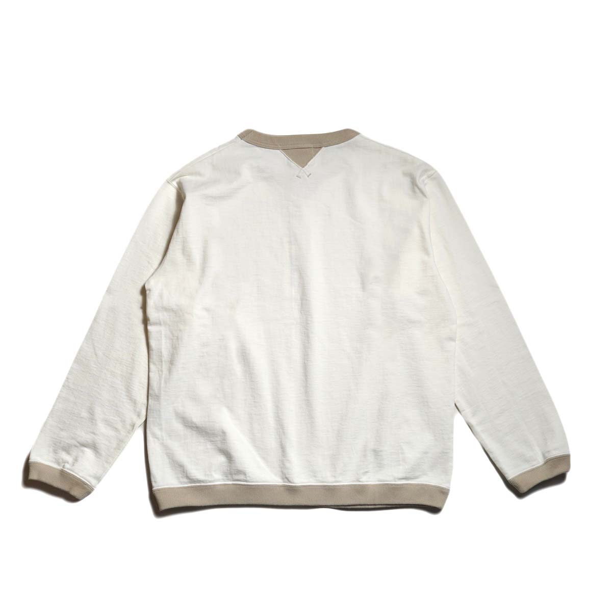 Jackman / Dotsume Rib LS T-shirt (Off White×DB) 背面
