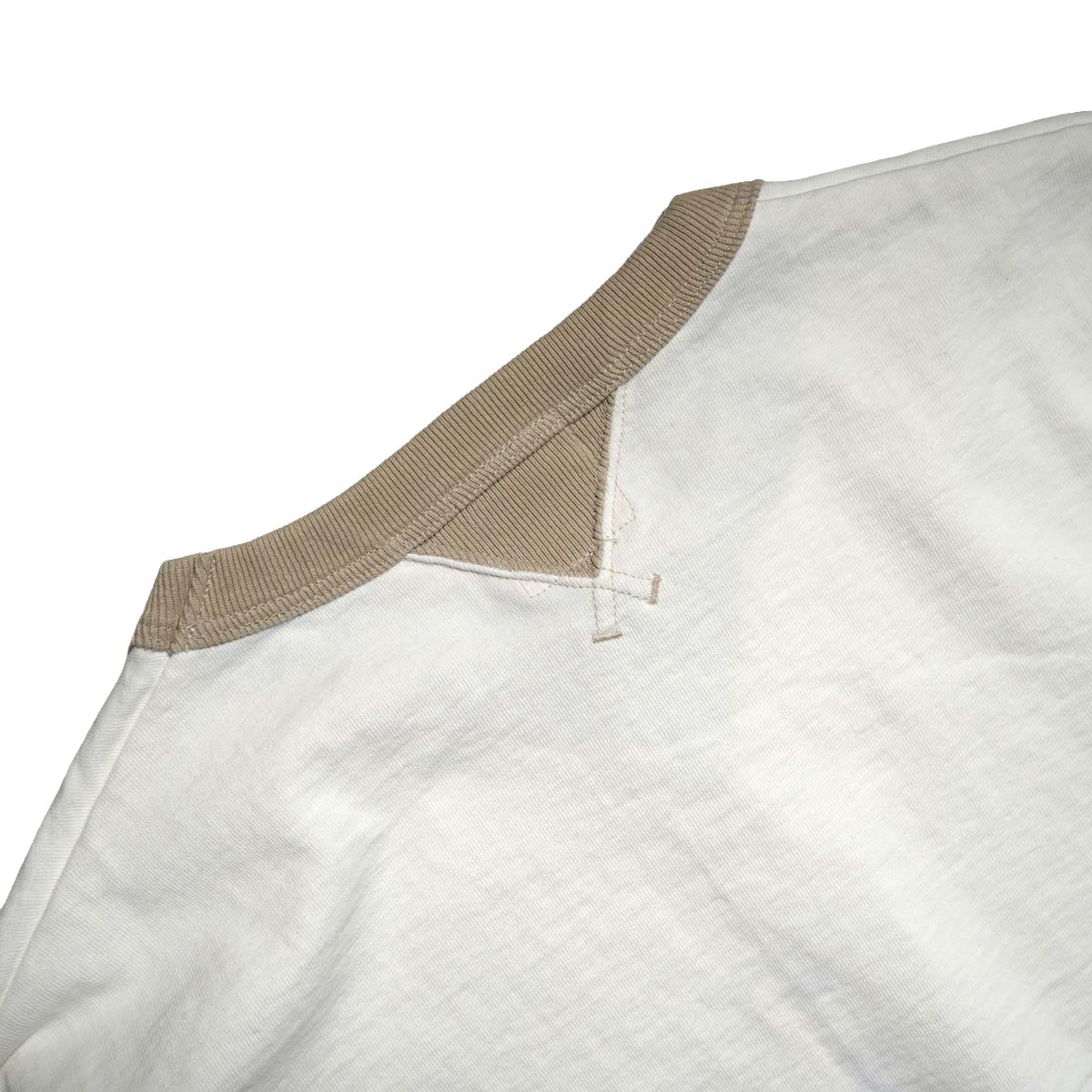 Jackman / Dotsume Rib LS T-shirt (Off White×DB) ネック背面