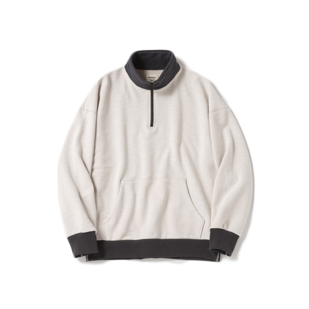 Jackman / GG Sweat Half Zip (Rosin White × Ink Black)