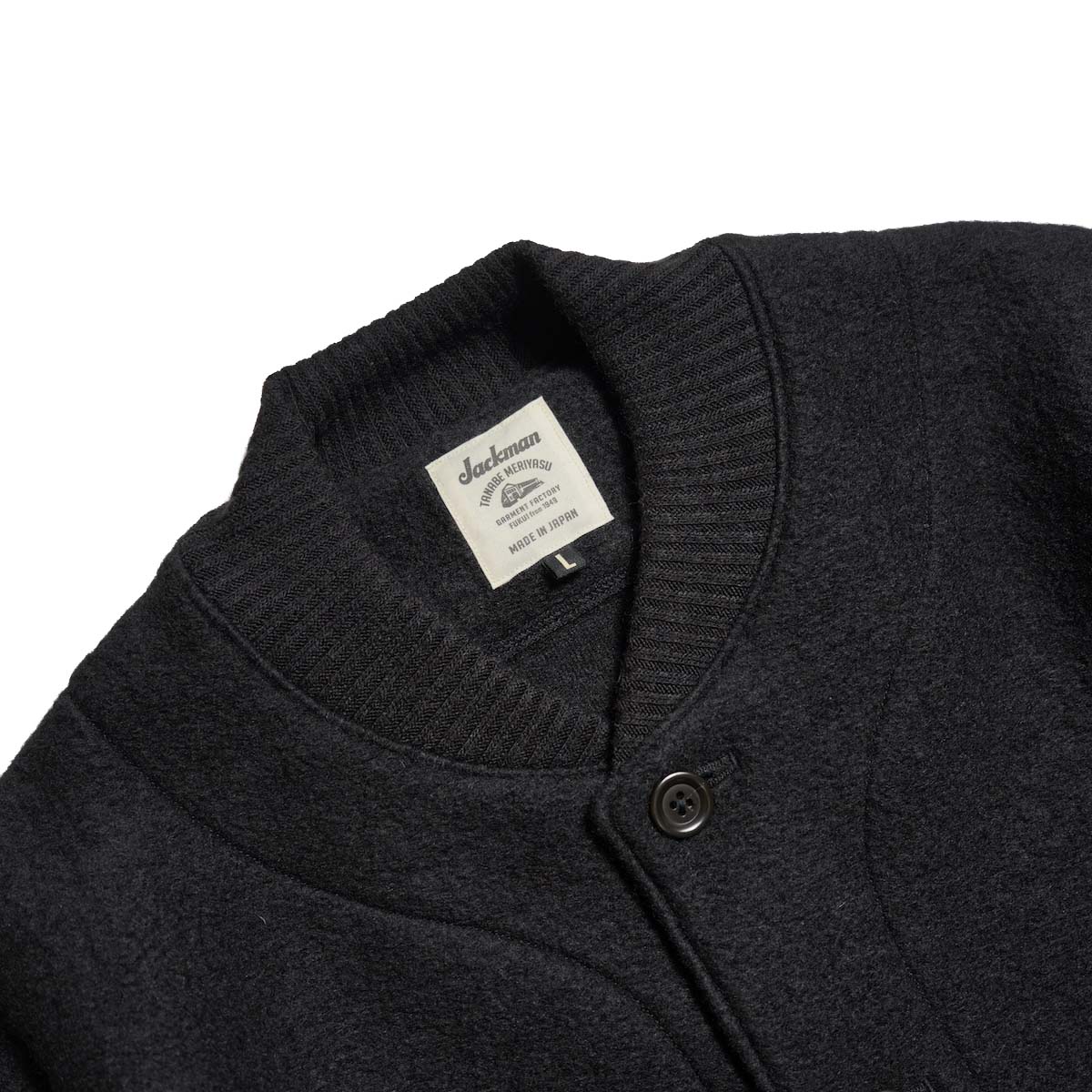 Jackman / Wool Ground Jumper (Black) 襟元