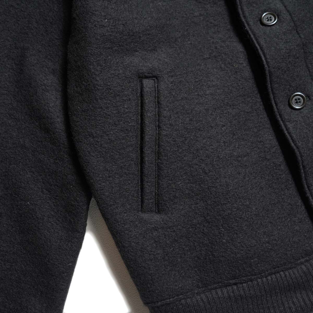 Jackman / Wool Ground Jumper (Black) ポケット