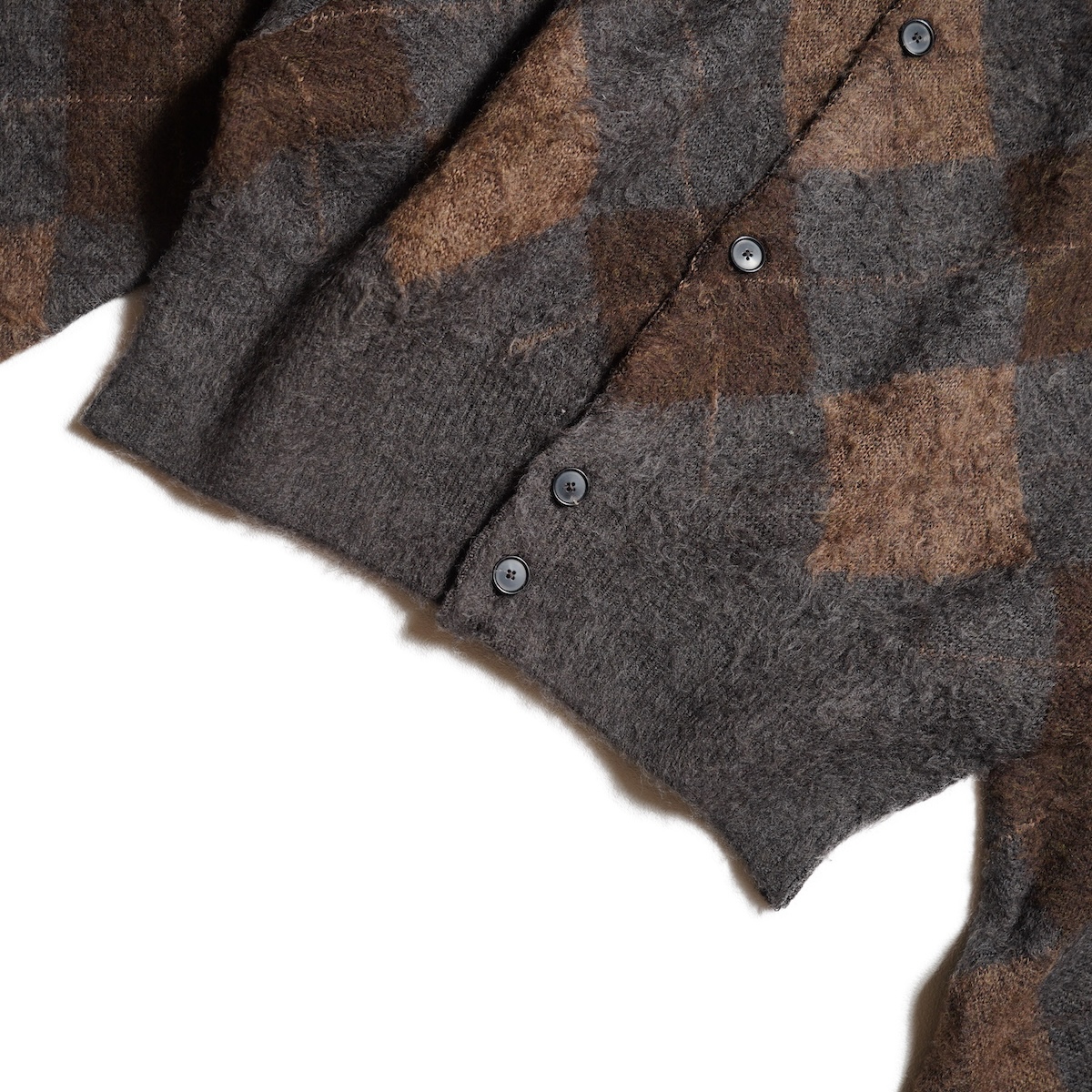 JANE SMITH / 7G ARGYLE CREW CARDIGAN (Brown)　 裾