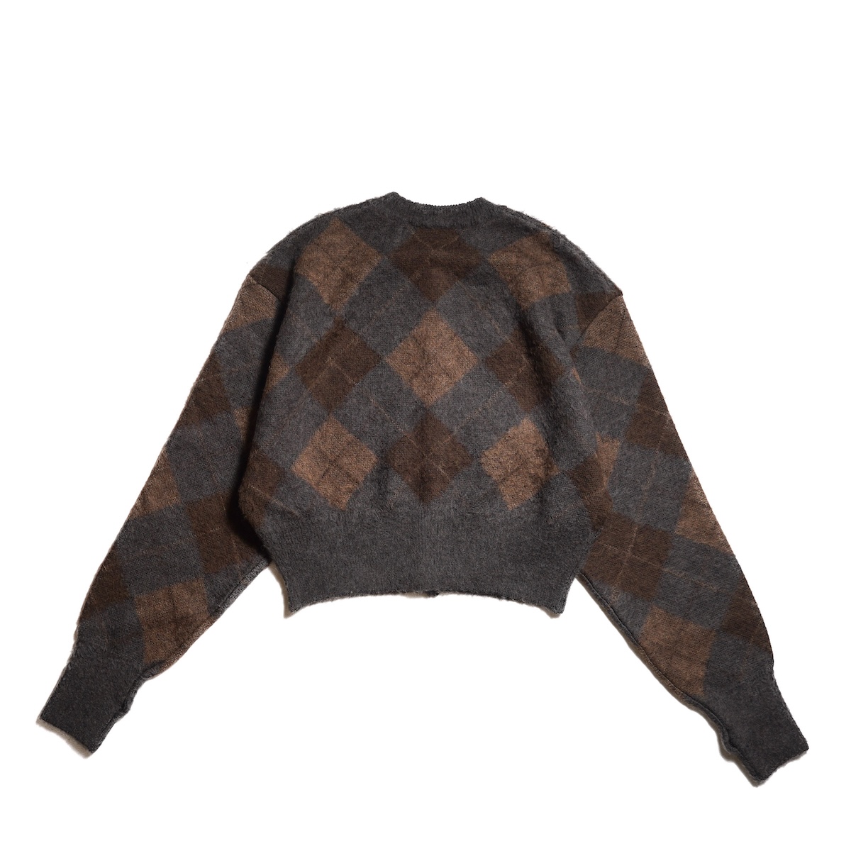 JANE SMITH / 7G ARGYLE CREW CARDIGAN (Brown)　背面