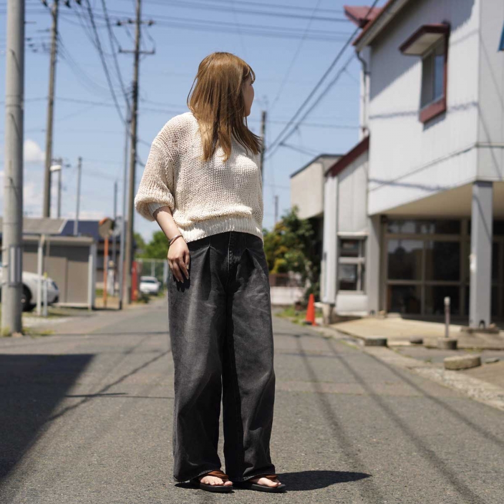 JANE SMITH / 14.5oz DENIM IN TUCK COMFORT TAPERED PANTS