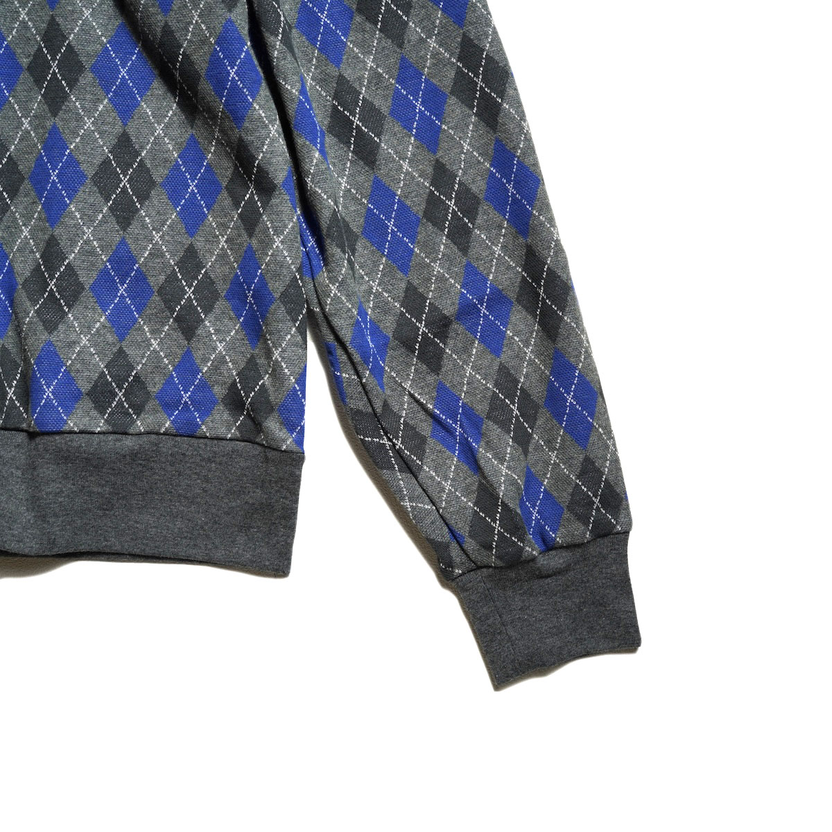 JANE SMITH ジェーンスミス カーディガン グレー ブルー サイズ:S | 25秋冬 コットン ジャガード アーガイル ジップ カーディガン | COTTON JACQUARD ARGYLE ZIP CARDIGAN | スタンドカラー | 日本製 | トップス 羽織り【レディース】【中古】 JANE SMITH ジェーンスミス カーディガン グレー ブルー サイズ:S | 25
