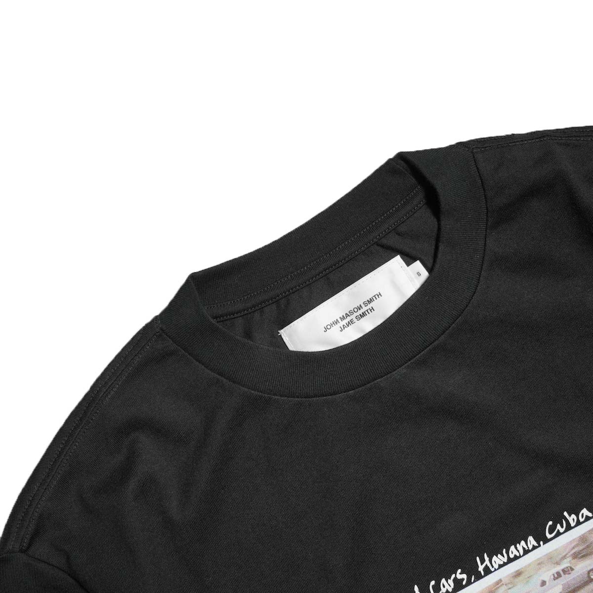 JANE SMITH / IVORY SERRA OLD CARS HAVANA, CUBA S/S T-SHIRT (Black) ネック