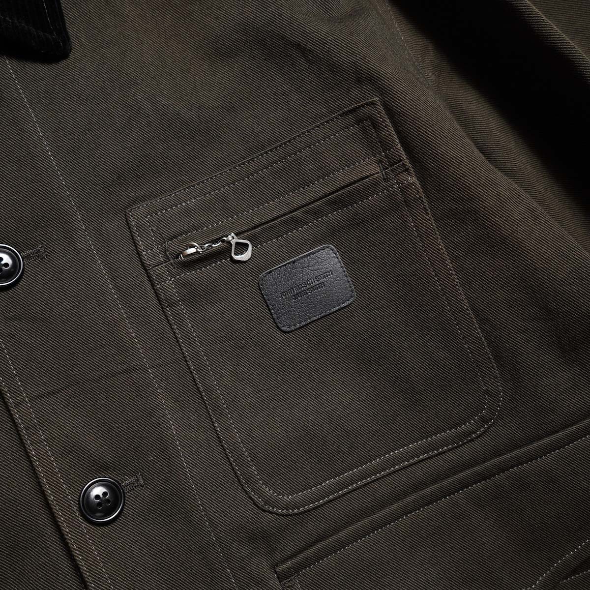 JANE SMITH / COTTON GABARDINE HUNTING JACKET (Brown) 胸ポケット