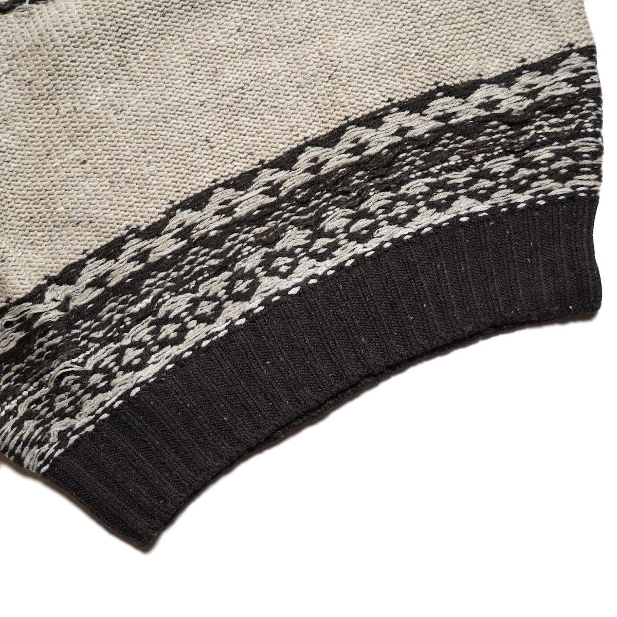 JANE SMITH / 5G NORDIC YOKE SWEATER (Brown) 裾