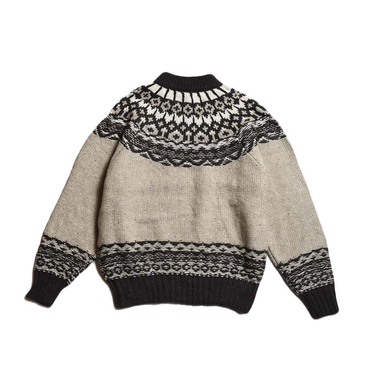 JANE SMITH / 5G NORDIC YOKE SWEATER (Brown) 背面
