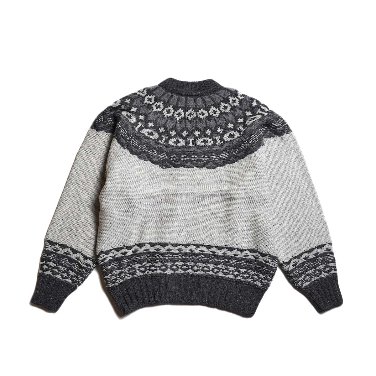 JANE SMITH / 5G NORDIC YOKE SWEATER (Gray) 背面