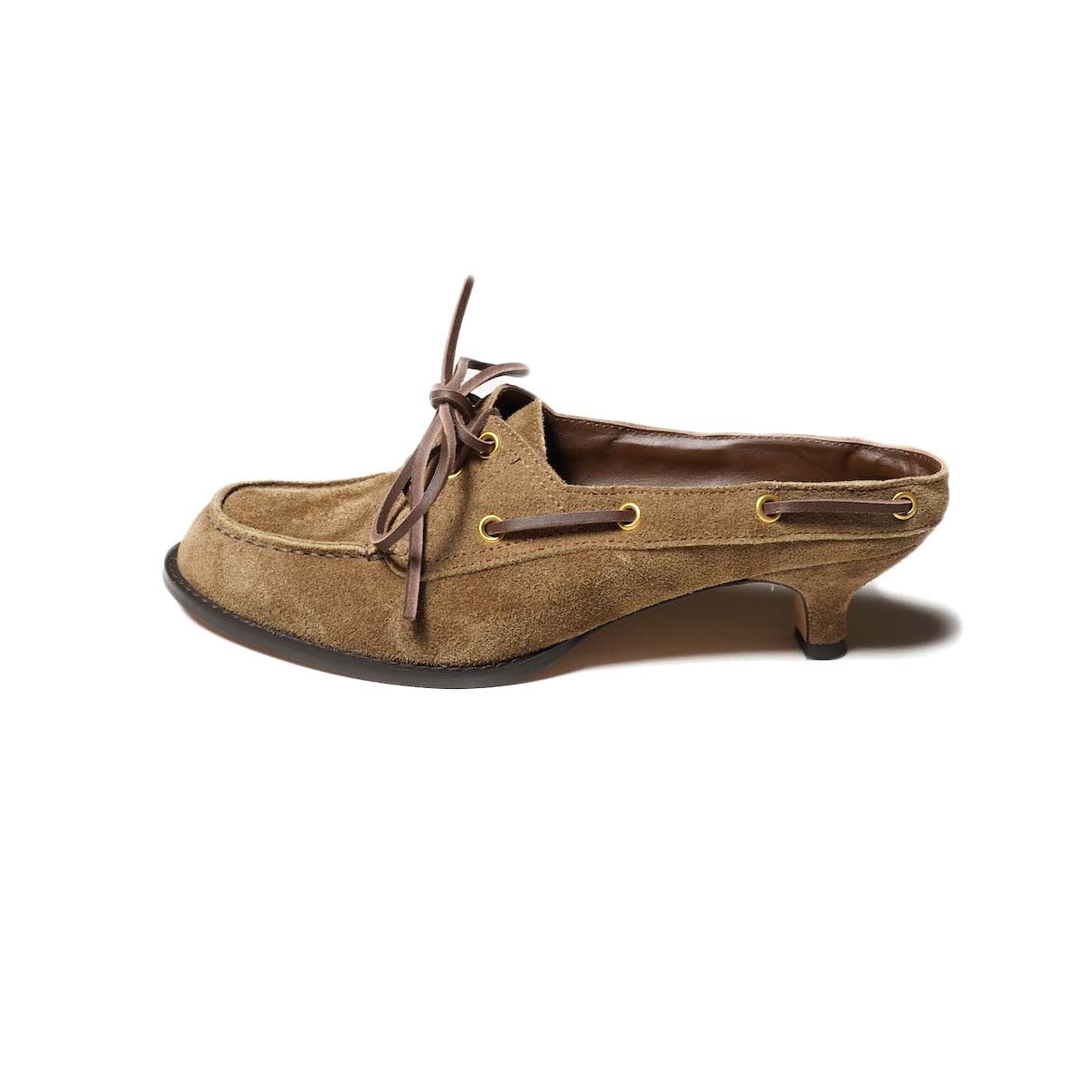 JANE SMITH / 3 EYELET MOCCASIN MULE (Suede Beige) アウトサイド