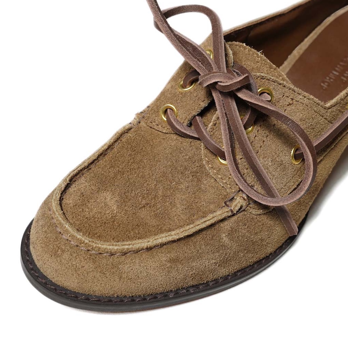 JANE SMITH / 3 EYELET MOCCASIN MULE (Suede Beige) トゥ