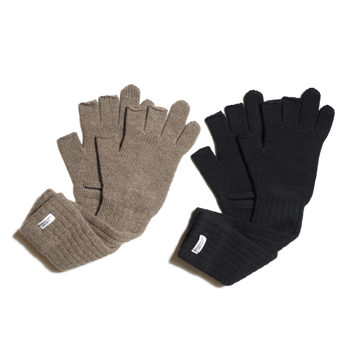 JANE SMITH / 5G THREE FINGERLESS KNIT GLOVES (Black)