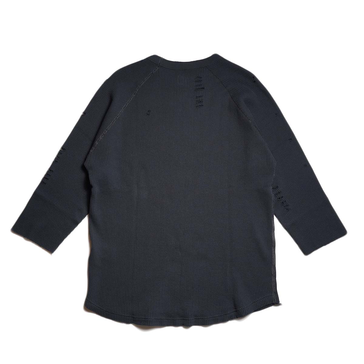 I LOVE LA / WAFFLE RAGLAN 2/3 SLEEVE (Black) 背面