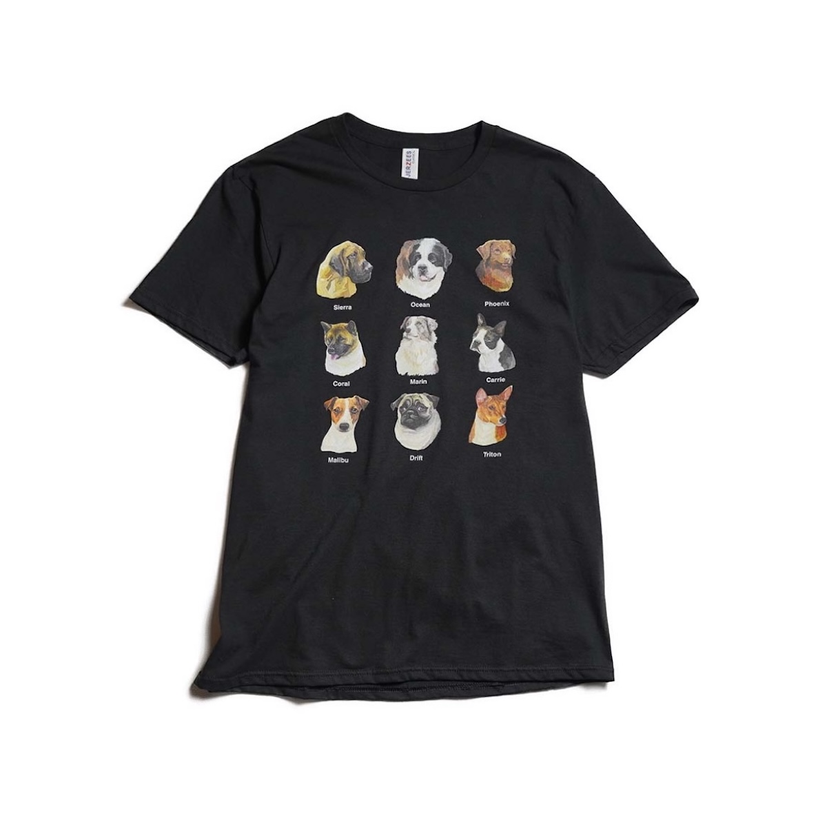 JERZEES / "9 DOGS" SS TEE (Black)