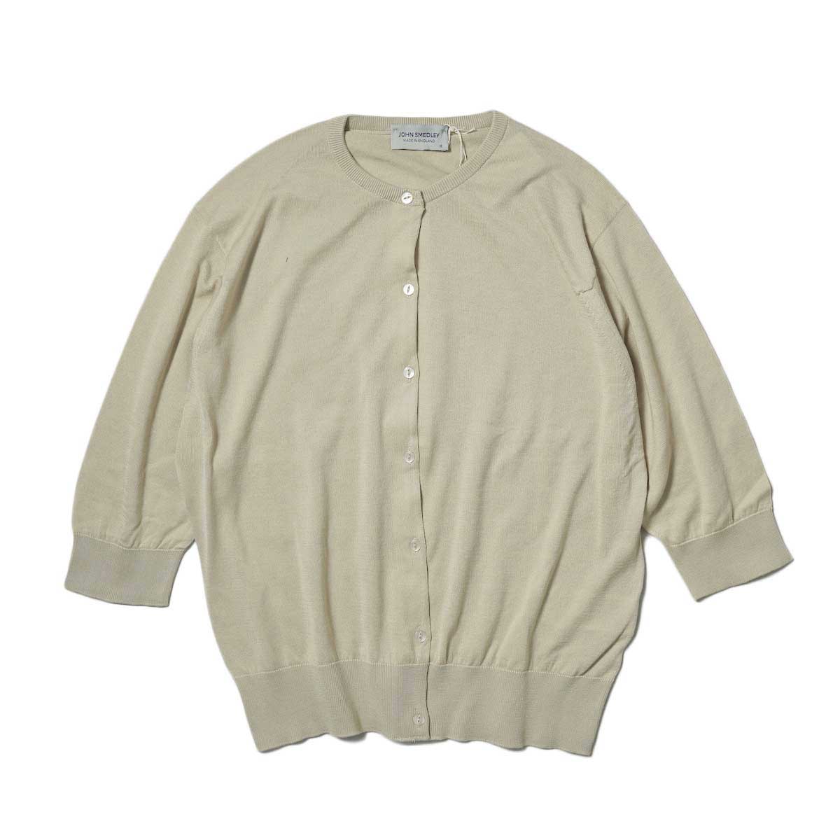 JOHN SMEDLEY / WMS CARDIGAN RN SS (Almond)